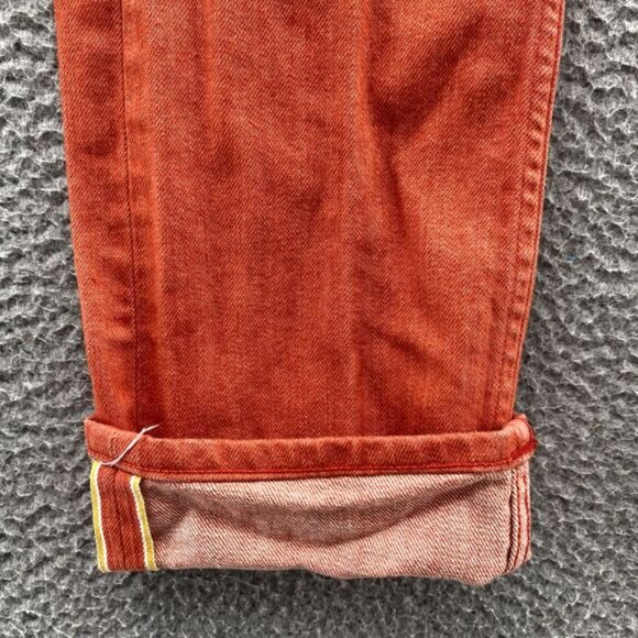 Gustin Selvedge Jeans Men's 28 x 32* Orange Slim California Raw Button Fly Denim - Picture 3 of 13